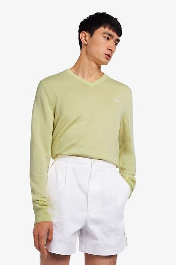 Fred Perry Classic V-Neck Jumper Miesten Neuleet Vihreä | FI 1754RVDW